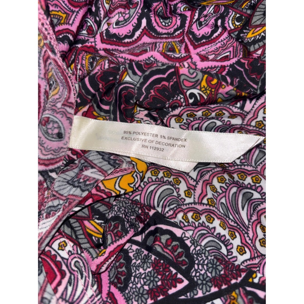 Y2K 2000s Pink Purple Paisley Halter Maxi Dress Beaded Backless Boho Medium - Picture 8 of 8